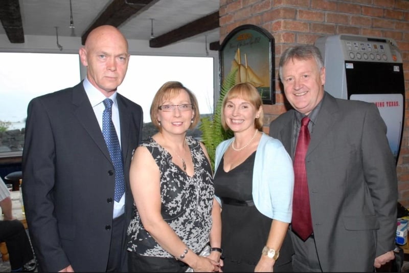 Billy and Shirley Brownlee with Lesley and Johnny Dowds pictured at the Olderfleet Liverpool FC Supporters' Club, Larne branch, 2008 dinner dance in the Halfway House Hotel.