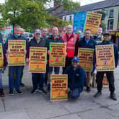 Glen Dimplex workers who attended the Unite rally in Portadown town centre. PT26-217.