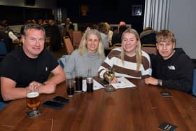 Ready to ruck at the Portadown College rugby charity quiz are the Emersons including from left, Stephen, Judith, Alex and Mark. PT43-210.