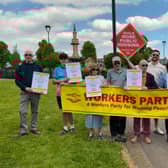 Workers Party activists gathered to join the CATU organised march to stop evictions. Workers Party Representatives Tony Dorrian and Fiona McCarthy joined Party comrades on the march.