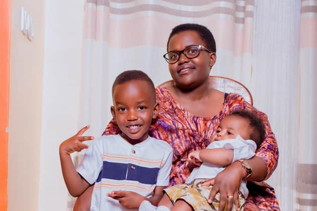 Josiane with her two children