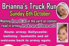 Brianna's Truck Run will take place on Sunday, October 6. Credit Facebook