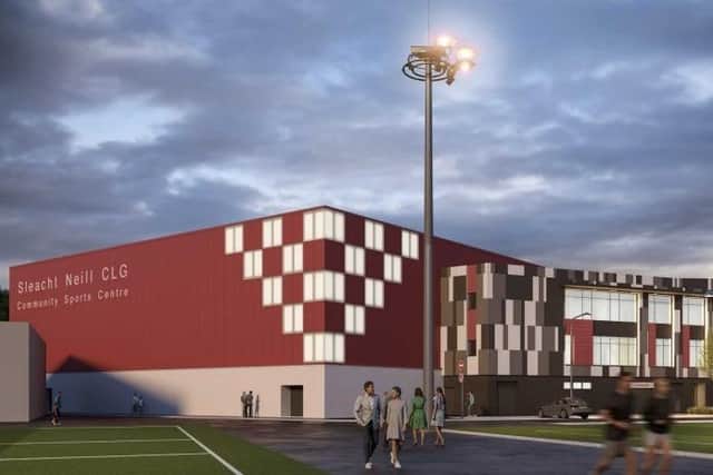 A illustration showing the how the proposed sports centre could look once completed.