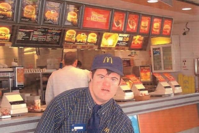 Philip Waring as a young man at McDonalds. CREDIT PCI