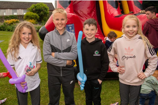 Having fun at the Loughgall Community Fun Night on Friday are from left, Holly Todd, Jack Morrison, Charlie McAlister and Abbie Morrison. PT24-206.