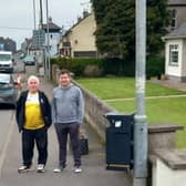 Chairman of Stewartstown Community Group, Johnny Rush with Sinn Féin Mid-Ulster Councillor Niall McAleer on Hillhead Road, Stewartstown. Credit:Sinn Féin