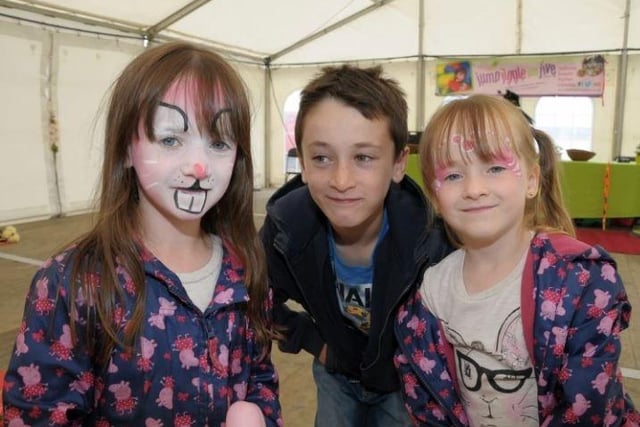 Ciarna, Enya and Logan enjoying the Shoreline Festival in Jordanstown in 2014.