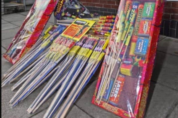 Illegal fireworks seized previously by the PSNI. Photo by: Freddie Parkinson