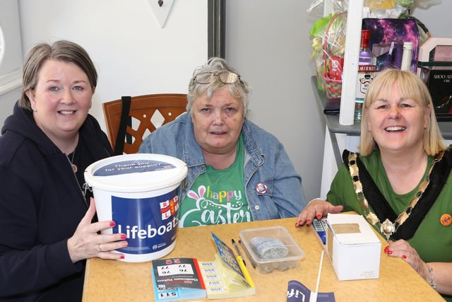 Pictured at the RNLI Coffee morning in Cushendall are guests with Deputy Mayor Cllr Margaret-Anne McKillop