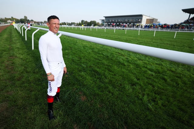 Frankie Dettori eyes up conditions at Down Royal Racecourse ahead of Friday night's races.