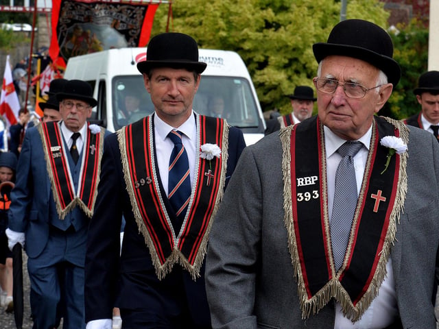 Turned on smarty are members of RBP 393 who took part in the RBP Last Saturday parade in Loughgall. PT37-218.