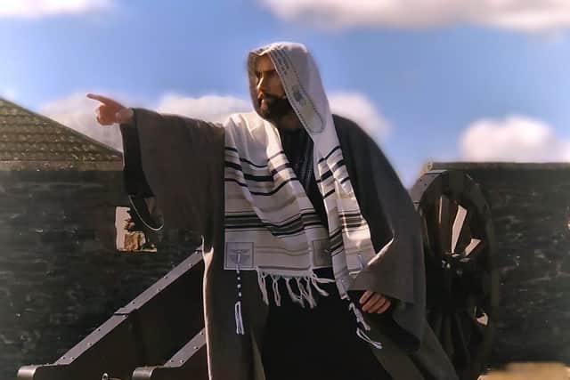 Portrush actor Andrew Porter playing Caiaphas in a previous performance of The Walled City Passion. CREDIT ANDREW PORTER