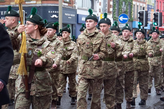 Some of the Army Cadets who took part in the Portadown RBL St Patrick's Day parade. PT12-216.