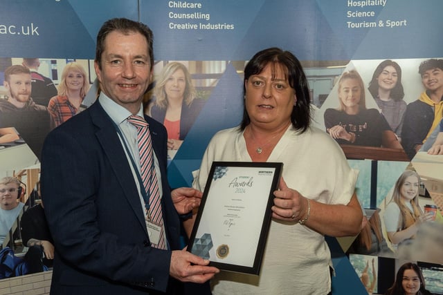 The Inspirational Student Award went to Andrea Brown McCallister pictured with principal and chief executive of the college, Mel Higgins.