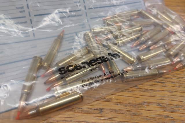Police image of ammunition recovered in the operation.