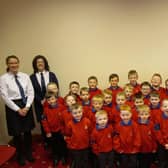 The Anchor Boys Section with their leaders, Mrs M. Kirkland, Rev. J. Smith, Mrs H. Farley and Miss C. Farley.