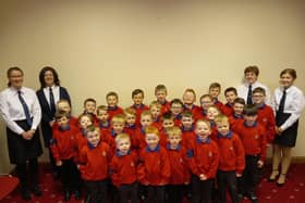 The Anchor Boys Section with their leaders, Mrs M. Kirkland, Rev. J. Smith, Mrs H. Farley and Miss C. Farley.