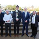 Mayor of Causeway Coast and Glens, Councillor Ciarán McQuillan hosted a reception for five residents of the Borough who were recognised by the King in the New Year’s Honours List. Pictured (l-r) are Paddy McLaughlin MBE, for voluntary services to maritime safety, Rt Rev Mgr Bryan McCanny BEM, for services to the community, Norman Somerville BEM, for services to the community, Mervyn Thompson BEM, for services to the community and James Martin MBE, for services to drama in Northern Ireland. CREDIT CAUSEWAY COAST AND GLENS COUNCIL
