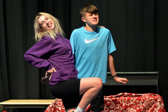 Rehearsals for the Junior Phoenix Players production of Joseph And The Amazing Technicolour Dreamcoat. PT32-219.