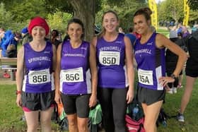 Bernadette O'Kane. Rozzy Skuce, Chloe Mullan and Gillian McLaughlin at the NI & U Relays