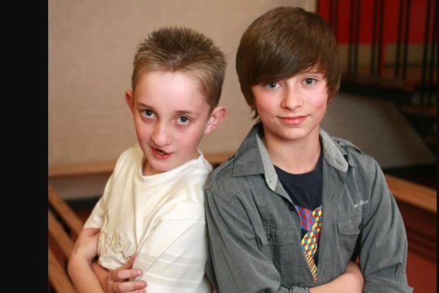 Stephen McDowell and James Dickson taking part in Downshire School's talent show in 2010.