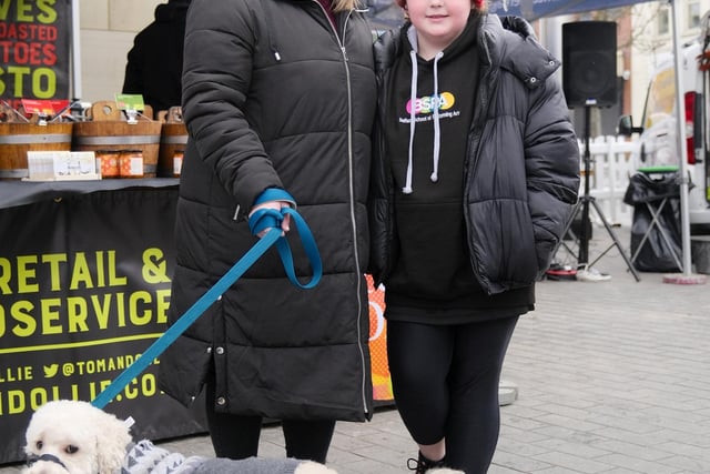 Nuala and Cora Rowley at the recent Spring Farmers Market in Lisburn
