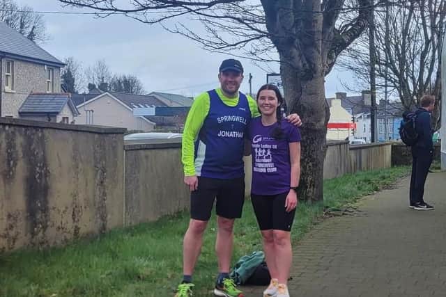 Jonathan Huddleston and Gemma Wray at the Glens Runners Charity Run