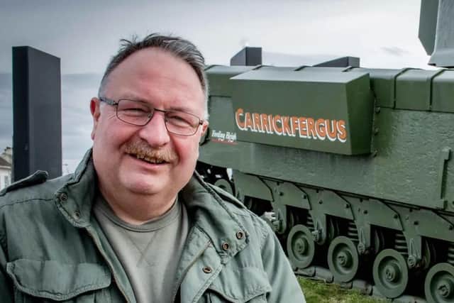 Adrian Hack's walking tour takes members of the public back to the period of the Second World War, using photographs, artefacts and visits to key locations in his hometown of Carrickfergus. Picture: Adrian Hack