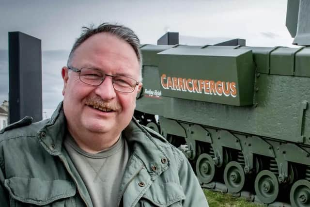 Adrian Hack's walking tour takes members of the public back to the period of the Second World War, using photographs, artefacts and visits to key locations in his hometown of Carrickfergus. Picture: Adrian Hack