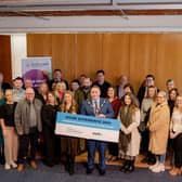 Local businesses with the Mayor of Antrim and Newtownabbey, Councillor Mark Cooper, at the business engagement event. Picture: Antrim and Newtownabbey Borough Council.
