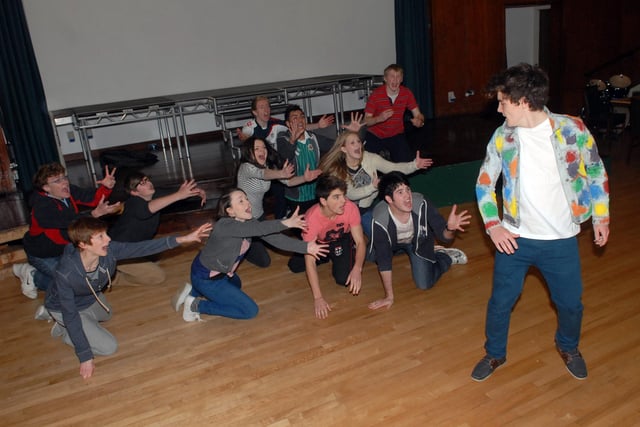 Steven Cooke who starred as Joseph in the Friends School production of Joseph and the Amazing Technicolor Dreamcoat in 2012. Also pictured are cast members.
