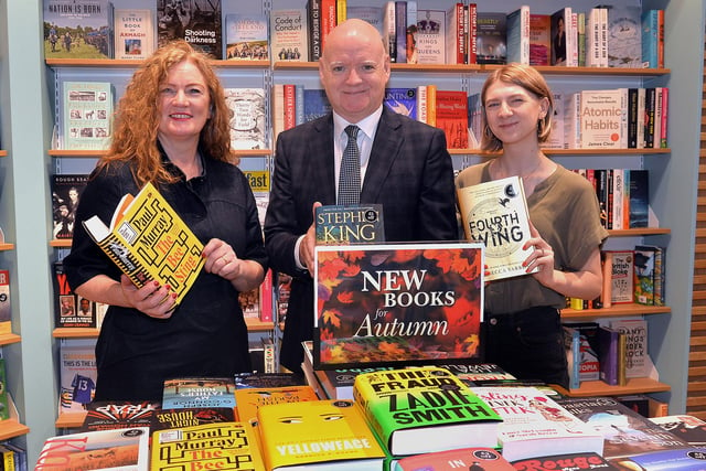 Pictured at the opening of the new Waterstones store at Rushmere are from left, Sinead McCorry, Waterstones retail manager, Ireland, Martin Walsh, manager, Rushmere, and Holly Alexander, store manager. PT41-209.