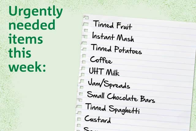 Some of the items that are urgently needed by Craigavon Area Foodbank in Co Armagh.