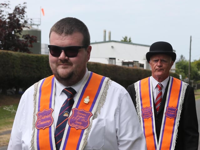 Brethren and visiting brethren on parade during the Ballyrashane LOL 431 parade to their church service in Ballyrashane  Presbyterian Church last Sunday