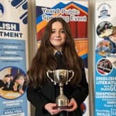 TROPHY SUCCESS... Banbridge High School student Lily Black, scooped the top prize for her inspirational speech about her Mum.