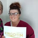 Craigavon care worker Jessica Lynn (right) receiving her award.