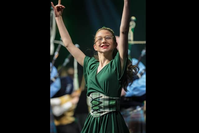 Rebecca McGarel, a member of Larne School of Highland Dancing, has been touring with Michelle Johnston School of Highland Dancing and the Cross Border Orchestra of Ireland at the series of Peace Proms concerts. Photo: Sean McMahon
