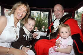 Lisburn Mayor James Tinsley, wife Margaret, children James and Anna  pictured in Lisburn for The Mayor's Carnival Parade in 2008