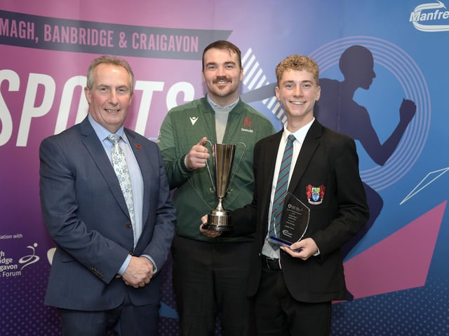 Youth Male sponsored by Total Hockey. Award winner: Adam Green (Lough Erne Yacht Club & Banbridge Academy). Presented by Deputy Lord Mayor, Alderman Lavelle McIlwrath (on behalf of Total Hockey) and Willie-John McCartan