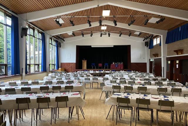 Larne Grammar School's Assembly Hall is transformed for their Rugby and Hockey Awards Dinner 2024