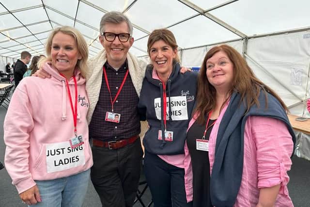 Choirmaster Gareth Malone at the Coronation Concert with Portadown choir Just Sing which sang at the concert for King Charles and Queen Camilla.