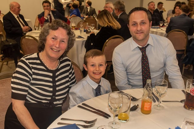 Enjoying the anniversary are from left, Roberta, Asher and Daryl Henry. PT15-238.