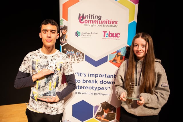 Ivan Rumiao and Katie Lynas with the Uniting Communities best leaders award