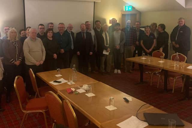 Attendees at Wednesday's meeting in the Curran Court Hotel to discuss cost challenges faced by business and community organisations.
