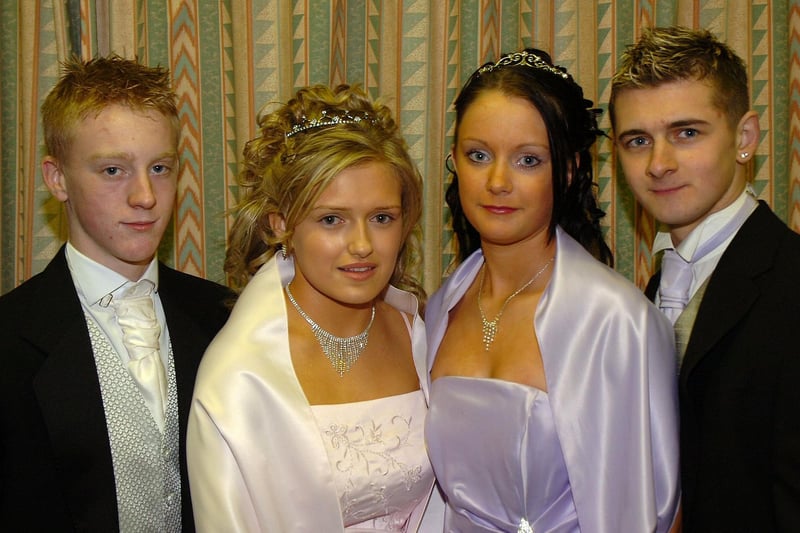 Jason Scott, Annette Henderson, Rachel Anderson and Gavin McGurk pictured at Magherafelt High School formal in 2007.