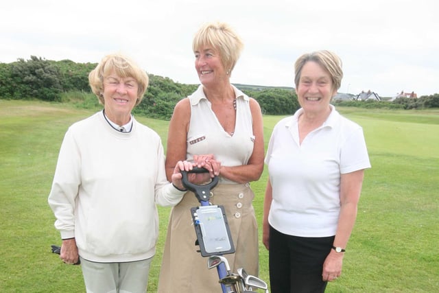Rita McNally, Rona Barry, and Katherine Barr, at Rathmore Golf Club in 2010.