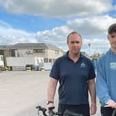 Lisburn father and son Don and Josh Thompson are cycling 550 miles for charity in memory of Evie. Pic contributed by Don Thompson