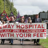 The protest rally starting off from Causeway Hospital.
