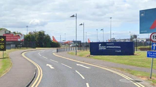 Police say the vehicle was taken in the areas of Belfast International Airport. Photo: Google