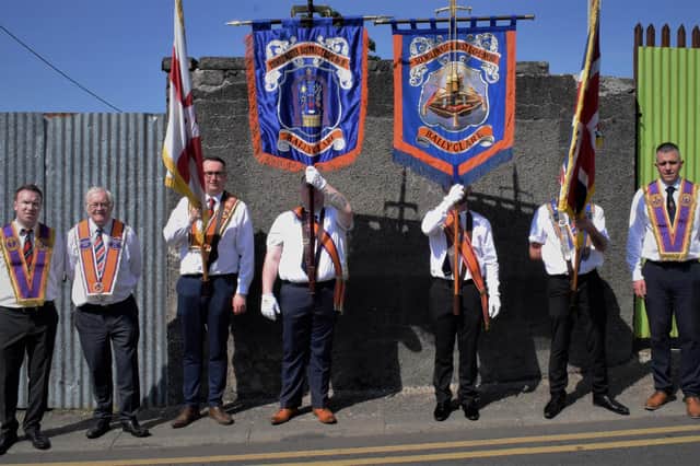 Members of the colour party at Harrier Way.